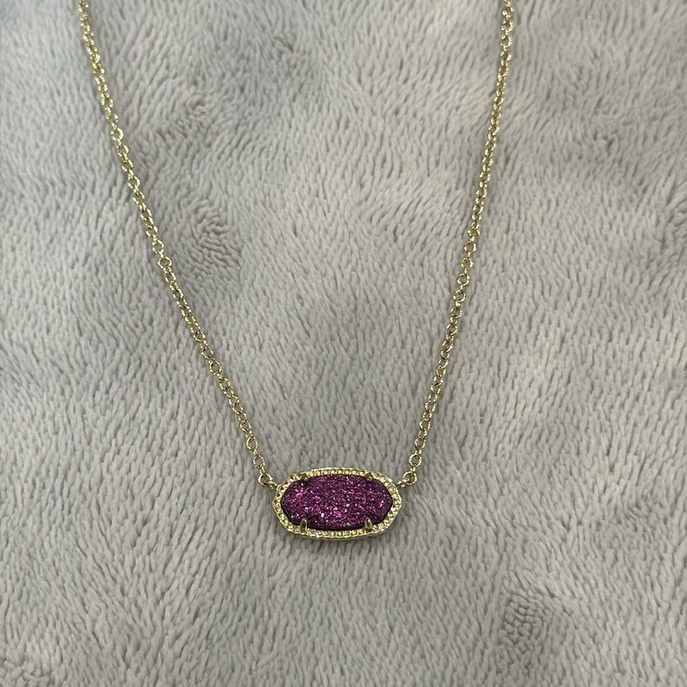 Kendra Scott Gold Necklace with Purple Pendant